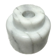 Vintage White Marble Candle Holder Heavy Stone Decor. Goodwood, Art Classic Chic picture