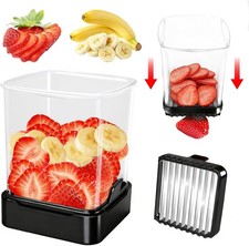 Fruit Slicer Cup for Strawberry Banana Egg 304 Stainless Steel Detachable Black picture