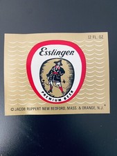 Vintage 1960's Esslinger Premium Jacob Ruppert NY Orange NJ  MA Beer Label picture