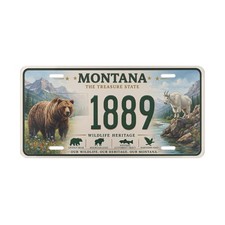 Montana Custom Wildlife License Plate Novelty Sign Mountain Goat Bear Art picture