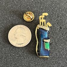 Golfing Golf Bag Colorful Gold Tone Brooch Pin Pinback #45029 picture