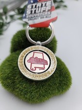 NWT State Stuff Alabama The Yellow Hammer State Red Sparkle Spinner Keychain picture