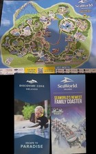 2024 SeaWorld Orlando Park Guide Map + Sea World and Discovery Cove Brochures picture
