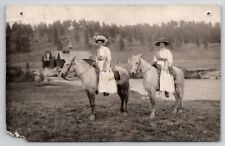 Victorian Women on Horseback Patriotic Sashes Fringe Gloves RPPC Postcard D27 picture