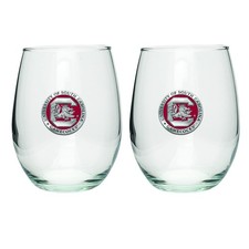 Heritage Pewter South Carolina Gamecocks Stemless Glass Goblets Set of 2 15 OZ picture