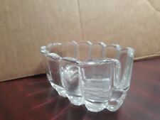 Princess House 438, Vintage Spoon Holder with Slot, Ribbed Thick Clear Glass  picture