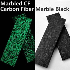 2Pcs Noctilucent Marbled Luminous Carbon Fiber Resin Knife Handle Blanks Scales picture