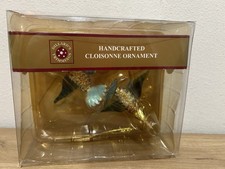 Vtg Dillard's Trimmings Cloisonne Hummingbird Articulated Ornaments Pair Boxed picture