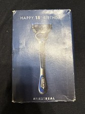 Happy 18th Birthday Gillette FirstReal Razor - New In Box - Sealed picture