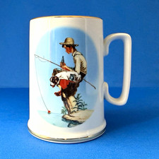 1986 Coca Cola Out Fishin Tankard Norman Rockwell Inspired 100th Anniversary COA picture