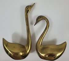 Vintage Pair of Brass Swans Large picture