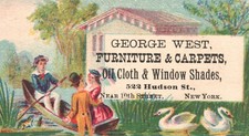 1880s-90s George West Furniture & Carpets Oil Cloth & Window Shades NY #2 picture