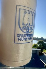 Vintage Spatenbräu München Salt-Glazed Stoneware German Beer Stein 1L Breweriana picture