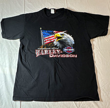 Vintage Harley-Davidson American Pride Eagle Flag T-shirt Large St. Paul Size L picture