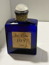 Vtg Cobalt Blue JEAN PATOU Paris Perfume Bottle JOY 4.5