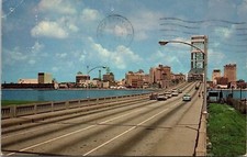 Main St Bridge St Johns River Skyline Jacksonville FL Florida Postcard PM Cancel picture