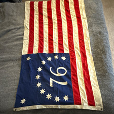 Vintage Bicentennial Style U.S. Flag 13 Star “76” Stars & Stripes Grommets picture