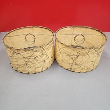 Vintage Mid-Century Modern Atomic Fiberglass Lamp Shade Pair picture
