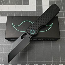 Tristache V2 Pocket Knife Dark Mode, 154CM Blade, Textured Titanium picture