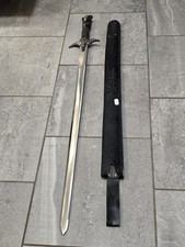 SWORD MEDUSA TYPE HEAD AND DESIGNED LEATHER SCABBARD picture