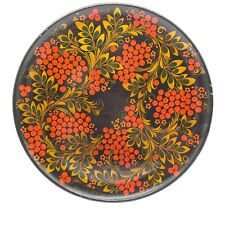 Russian Khokhloma wooden Plate serving tray Decorative hand painted wall plate picture