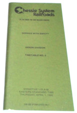 APRIL 1982 CHESSIE SYSTEM AKRON DIVISION EMPLOYEE TIMETABLE #3 picture