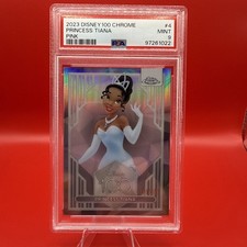 2023 TOPPS CHROME DISNEY100 PINK REFRACTOR #4 PRINCESS TIANA 261/399 PSA 9 picture