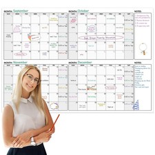 Large Dry Erase Calendar - 4 Months Undated Wall Calendar Dry Erase, 52