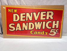 1920s/1930s New Denver Sandwich Cardstock Sign  GJ-41 picture