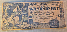1920s Bay West Antique Wash-Up Kit Soap And Paper Towels For Travelers Campers d picture