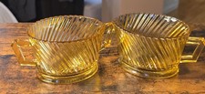 Vintage Federal Glass - Diana - Amber - Sugar & Creamer Set - Depression -  picture