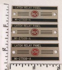 3x Vintage RCA Meatball Metal Nameplate Badge Latch Relay Panel picture