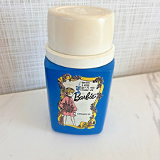 Vintage Barbie Thermos 1973 The World of Barbie Blue Plastic Mattel Inc BxRR picture