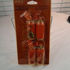 Vintage NOS Coca-Cola Tablecloth Weights Coke Cans NIB 66226 picture
