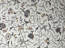 Vintage Kashmir India Wool Crewel Bedspread Coverlet 99”x 83”  Hand Embroidered picture