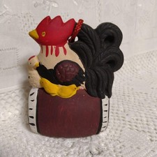 Vintage Clay Bird Bell Folk Art Chicken Decor 8cm Japanese Ema Nc picture