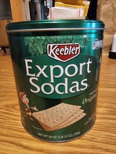 Keebler Export Sodas Original 28oz Advertising Tin — Elf Graphics-Green Phosphor picture