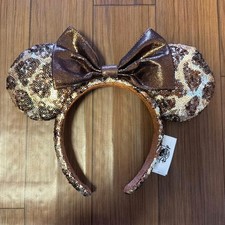 Disney Parks Giraffe Print Sequin Animal Kingdom Mickey Minnie Ears Headband picture