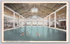 Atlantic City New Jersey Hygeia Swimming Pool White Border Postcard picture
