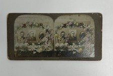 Martyred Presidents Lincoln Garfield McKinley Universal Stereoview Hand Colored picture