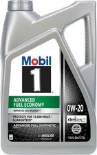 Mobil 1 Advanced Fuel Economy Full Synthetic Motor Oil 0W-20, 5 Quart picture