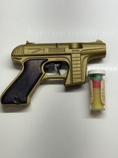 Vintage 1970s, Ray Line Gun, Tracer Disc Projecting Shooter, Gold/Star Trek Gun picture