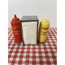 Seinfeld “Property of Monks Mustard/Ketchup Salt & Pepper Napkin Holders Vintage picture