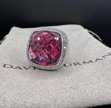 David Yurman Sterling Silver 20mm TOURMALINE ALBION Ring With DIAMONDS Size 7 picture