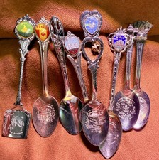 Lot Of 8 Vintage Collectors Souvenir Spoons Estate  LasVegas Canada AZ Madison picture