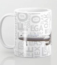 United Airlines Boeing 757 with airport  codes - Coffee Mug (11oz) picture