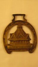 HORSE HARNESS BRASS MEDALLION 3 by 4 INCHES..YARN MARKET DUNSTER ENGLAND picture