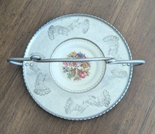 Vintage Farberware Aluminum Serving Tray, Triumph American Limoges Porcelain picture