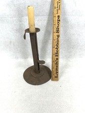 antique candle stick hog scraper push up tall 7.5 in primitive original 18th19th picture