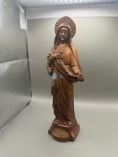 Vintage Connelly Our Lady of Fatima Statue Cast Metal Copper Finish 7.5